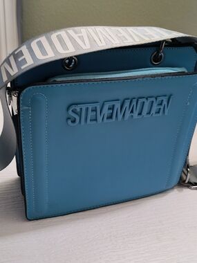 Steve Madden Blue Crossbody Bag with Branded Strap